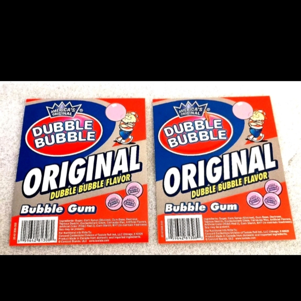 2 Original Dubble Bubble Flavor Gum Machine Vending Display Card 2000s NOS NEW